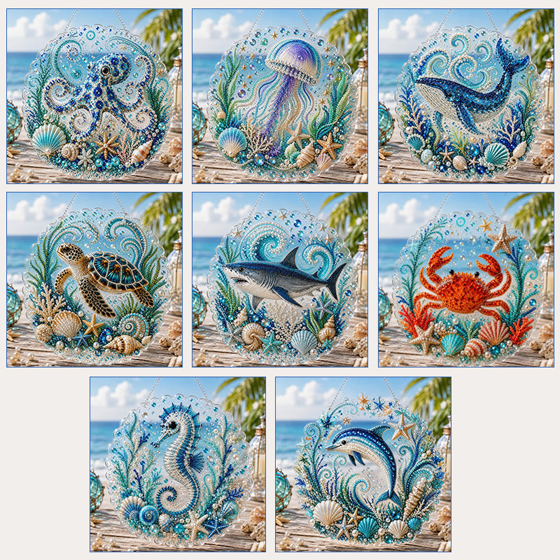 🌊✨ Ocean Theme Pearl Art DIY Kit – Relaxing Craft for Stunning Coastal Artwork