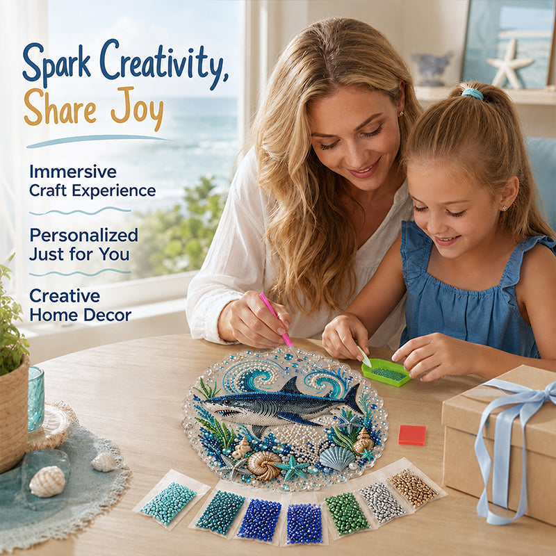 🌊✨ Ocean Theme Pearl Art DIY Kit – Relaxing Craft for Stunning Coastal Artwork