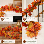 Autumn Maple Leaf Garland Decoration Set | Create a Warm Autumn Home Atmosphere