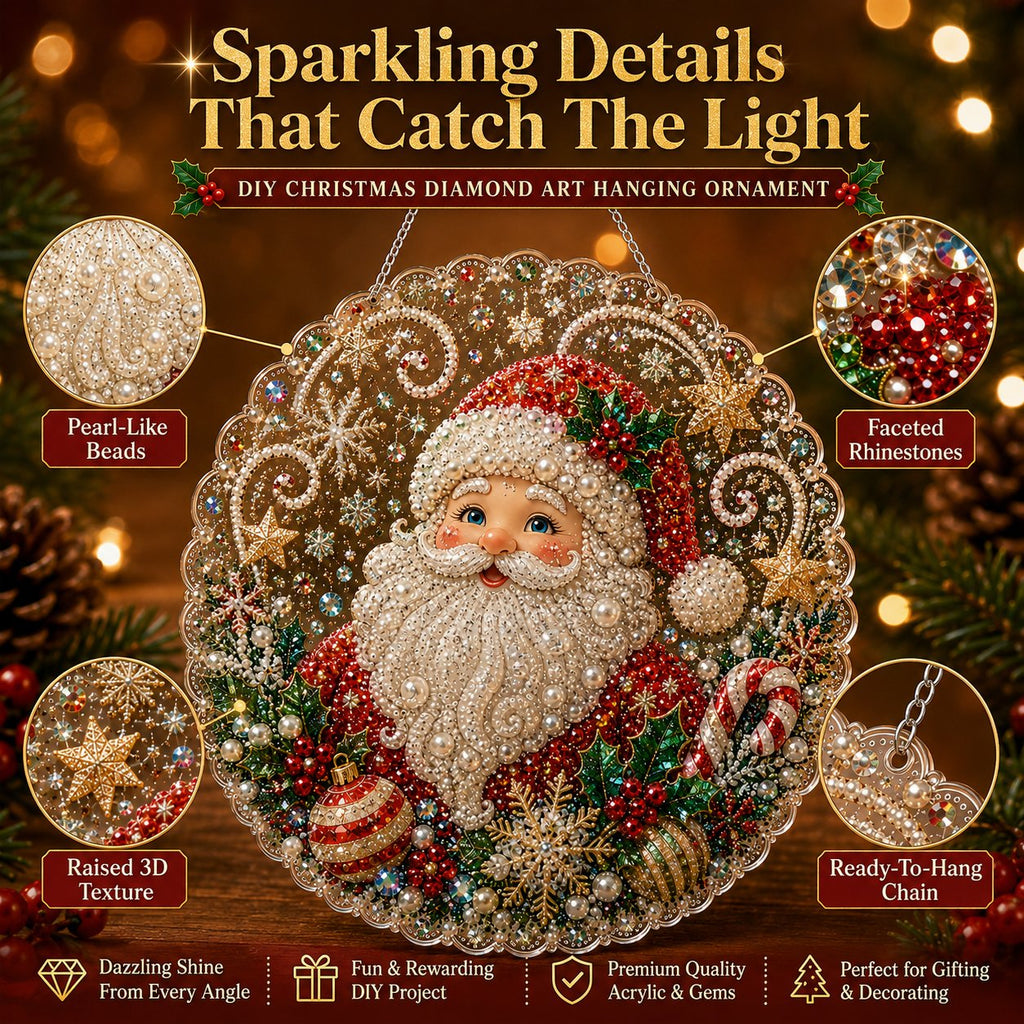 🎄Christmas in July DIY Diamond Art Hanging Ornament – Handmade Sparkling Christmas Keepsake